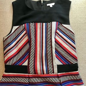 Shoshanna sheath dress with woven multi pattern